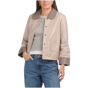 BOD & CHRISTENSEN Leather Covered Buttons Solid Jacket